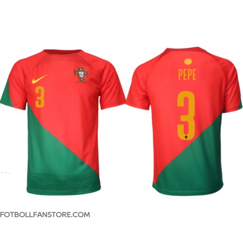 Portugal Pepe #3 Hemma matchtröja VM 2022 Kortärmad Billigt